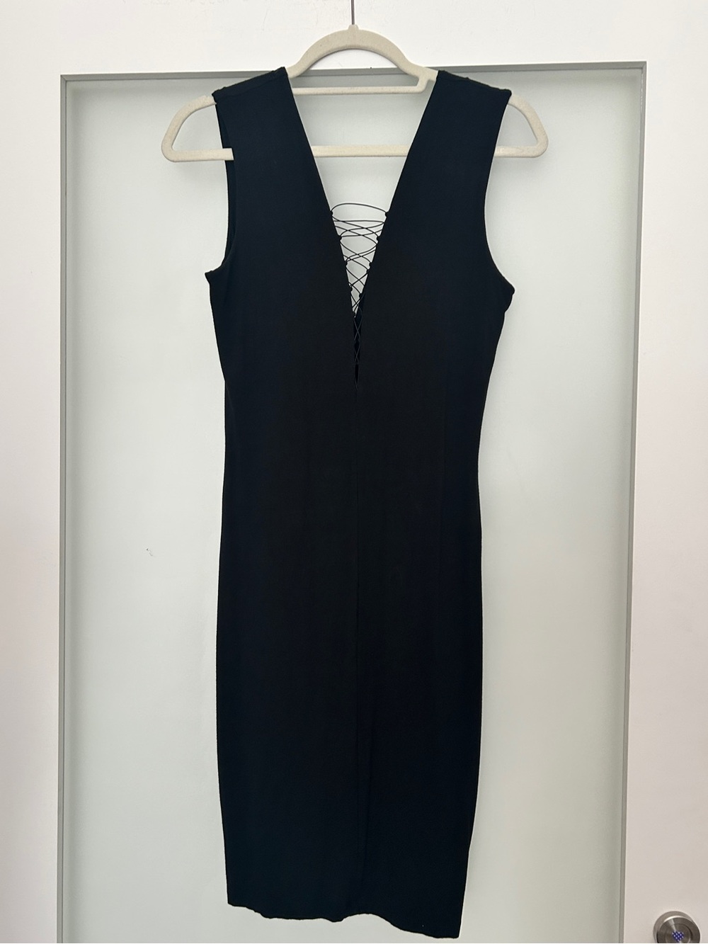 T by Alexander Wang lace up black mini body con dress Medium